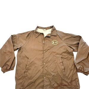 Vintage‎ Jacket Brown Lined Windbreaker Grandpacore Snap Up Large Daley-Hodkin